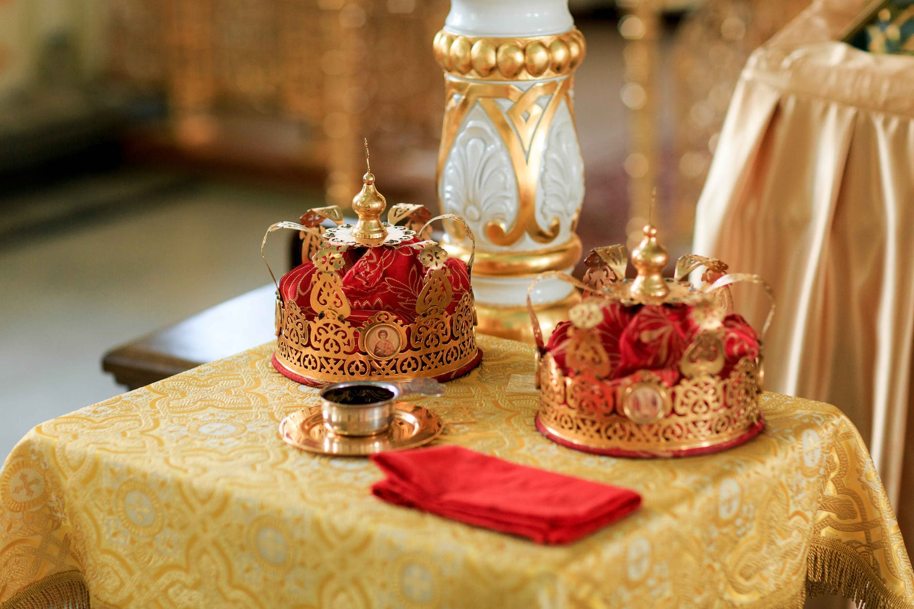 crowns on table